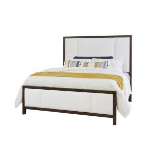 Vaughan Bassett - Crafted Cherry - Artisan and Post Cal King Upholstered Bed in White Fab - 150-661-166-944-MS2