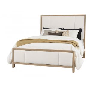 Vaughan Bassett - Crafted Cherry - Artisan and Post Queen Upholstered Bed in White Fab - 154-551-155-922