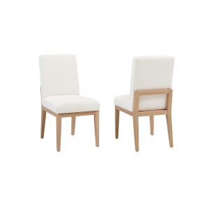 Vaughan Bassett - Crafted Cherry - Artisan and Post Uph Side Chair in White Fabric (Set of 2) - 154-030A