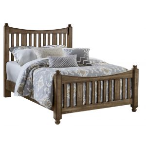 Vaughan Bassett - Maple Road King Slat Poster Bed With Slat Poster Footboard in Maple Syrup - 117-668-866-733-MS2