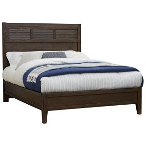 Vaughan Bassett - Passageways King Louvered Bed With Low Profile Footboard in Charleston Brown - 140-667-766-833-MS2