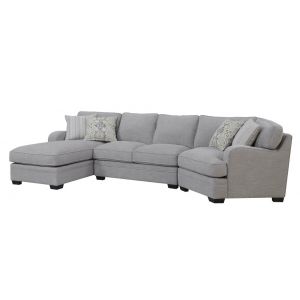 Wallace & Bay - Becker Morning Haze Sectional with Track Arms, Welt Seaming, And Block Feet - U510429