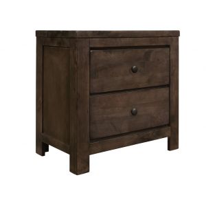 Wallace & Bay - Bonilla Gray Brown Nightstand with Rustic Finish And Two Drawers - B510076