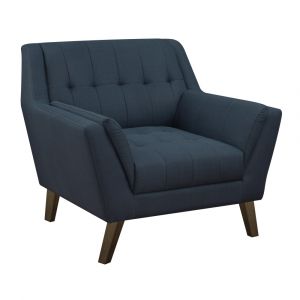 Wallace & Bay - Browning Accent Chair with Angular Arms And Legs, Deep Tufting, And Stitching Details - U510311