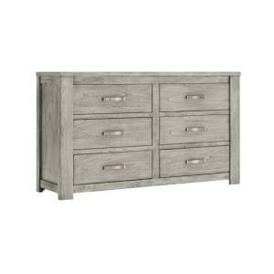 Wallace & Bay - Carlson Fresh Gray Dresser with Wire-Brushed, Wood Finish And Polished Nickel Hardware - B510112