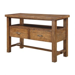Wallace & Bay - Dodson Brindled Pine Buffet with Two Drawers And Large Open Shelf - D510174