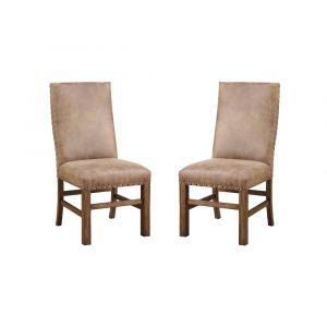 Wallace & Bay - Dodson Brindled Pine Upholstered Dining Chair with Nailhead Trim, - (Set of 2) - D510169