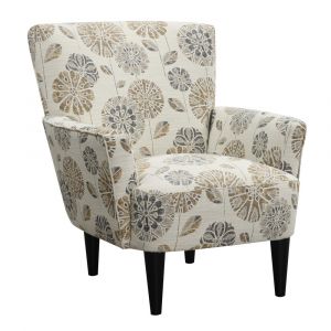 Wallace & Bay - Gilmore Sandy Beige Accent Chair with Fabric Upholstery, Flared Arms, And Welt Trim - U510358