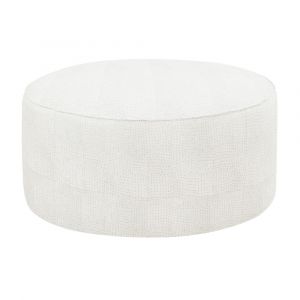 Wallace & Bay - Herman Classic Gray Round Ottoman with Clean Lines And Welt Trim - U510396