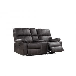Wallace & Bay - Hooper Dark Gray Reclining Loveseat with Dual Recliners, Hidden Storage, And USB Charging Station - U510473