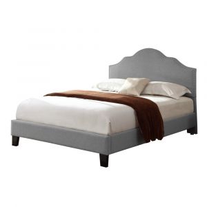 Wallace & Bay - Kirby Dove Gray Full Upholstered Bed with Nailhead, Padded Headboard, And Platform-Style Base - B510036