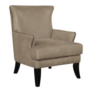 Wallace & Bay - Mcdaniel Tan Accent Chair with Faux Suede Upholstery And Nailhead Trim - U510364