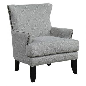 Wallace & Bay - Mcdaniel Taupe Print Accent Chair with Clean Lines And Nailhead Trim - U510363
