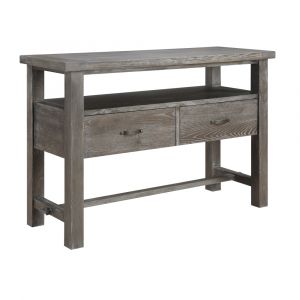 Wallace & Bay - Morris Rustic Charcoal Gray Buffet with Large Open Shelf And Two Drawers - D510162