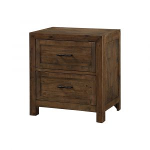Wallace & Bay - Mullen Coffee Brown Nightstand with Solid Wood Planking And Hammered Hardware - B510119