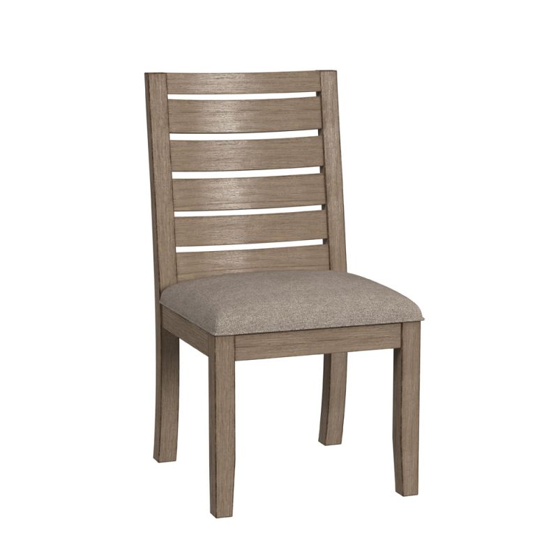 A-America - Anacortes Ladderback Side Chair with Upholstered Seating (Set of 2) - Dark Taupe - ANADT2452