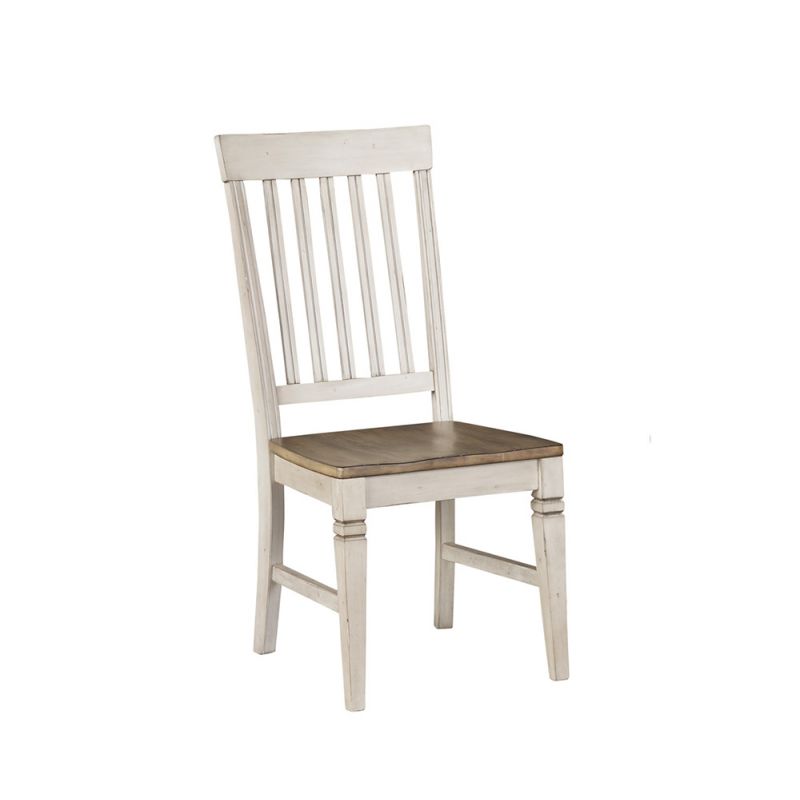 A-America - Beacon Slatback Side Chair with Wood Seating (Set of 2) - BEAPW2752