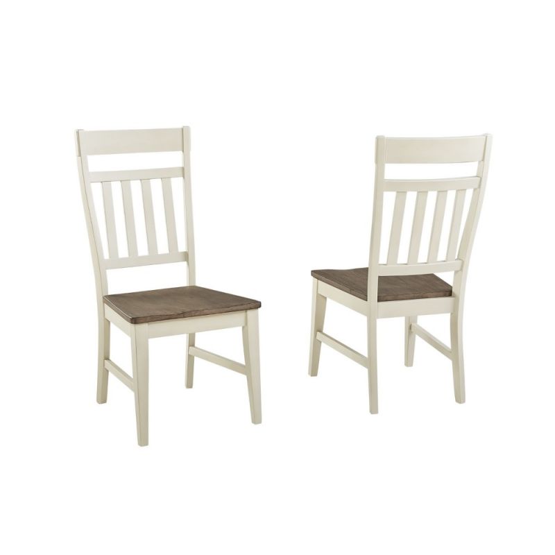 A-America - Bremerton Splatback Side Chair with Wood Seating, Saddledust-Oyster Finish (Set of 2) - BRMSO2352