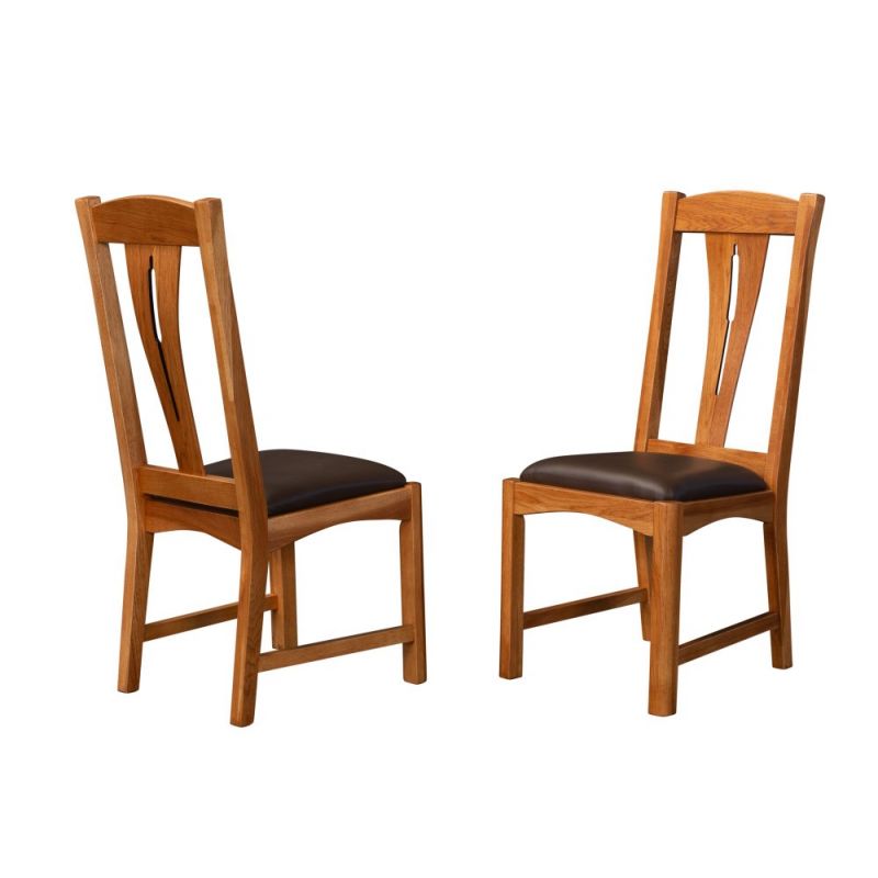A-America - Cattail Bungalow Comfort Side Chair in Warm Amber Finish - (Set of 2) - CATAM2772