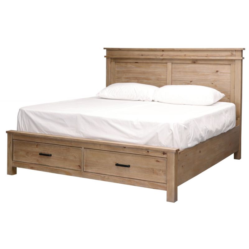 A-America - Glacier Point King Storage Bed, Golden Java Finish - GLPGJ5131