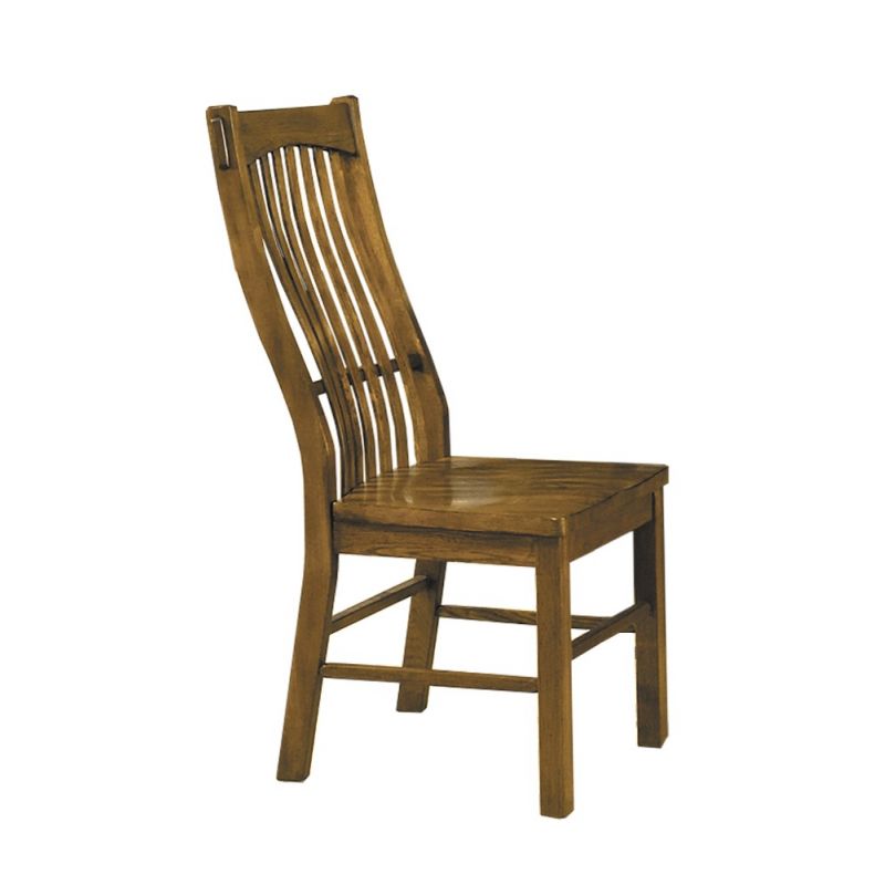 A-America - Laurelhurst Slatback Side Chair in Contoured Solid Wood Seat in Rustic Oak Finish (Set of 2) - LAURO2752