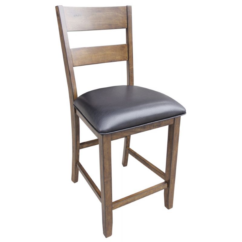 A-America - Mariposa Ladderback Counter Chair with Upholstered Seat in Rustic Whiskey Finish - (Set of 2) - MRPRW355K