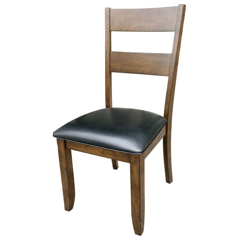 A-America - Mariposa Ladderback Side Chair with Upholstered Seat in Rustic Whiskey Finish - (Set of 2) - MRPRW255K