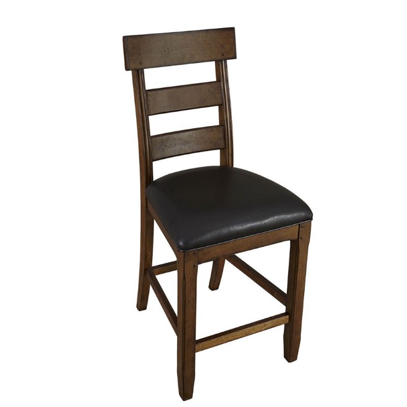 A-America - Ozark Ladderback Counter Chair with Upholstered Seat - (Set of 2) - OZAMA3452