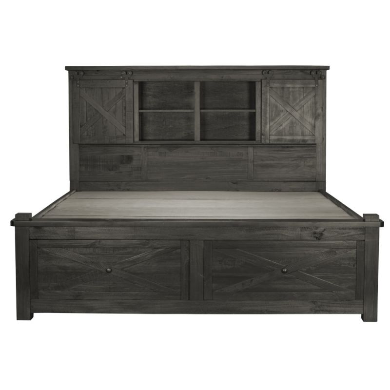 A-America - Sun Valley King Storage Bed with Integrated Bench, Charcoal Finish - SUVCL5131