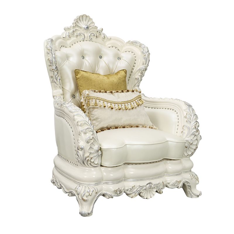 ACME Furniture - Adara Chair w/2 Pillows - Antique White - LV01226