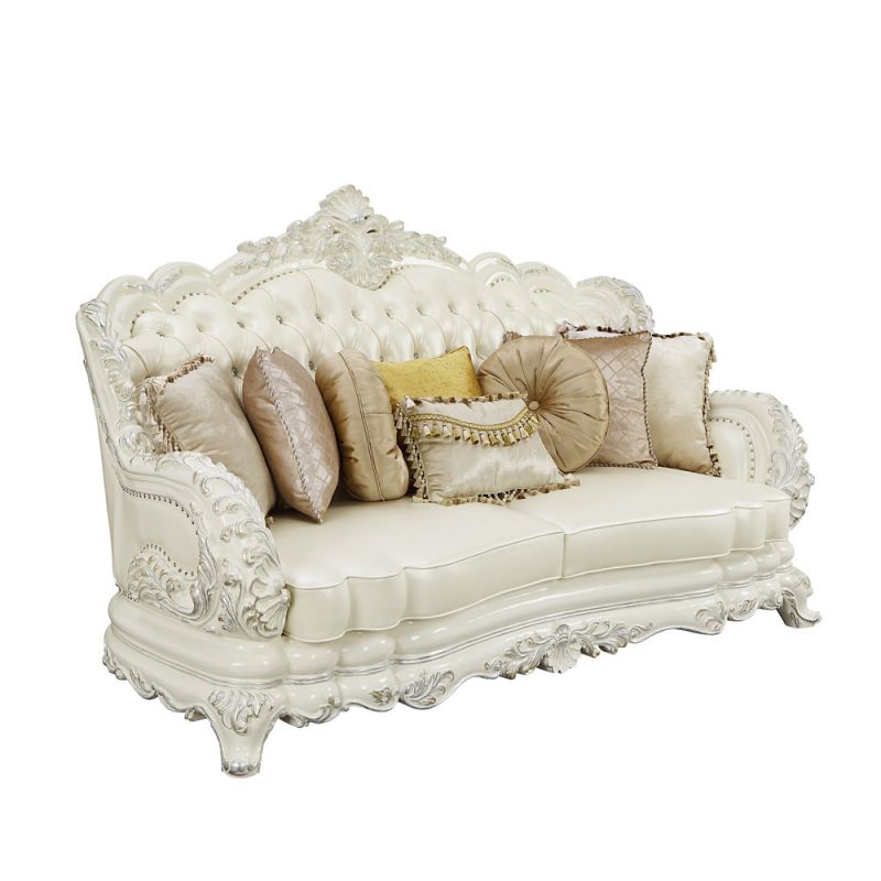 ACME Furniture - Adara Sofa w/7 Pillows -Antique White - LV01224