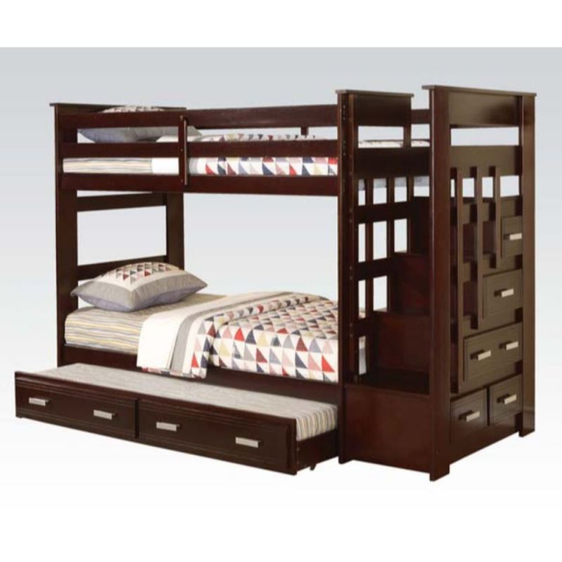 ACME Furniture - Allentown Twin/Twin Bunk Bed w/Storage Ladder & Trundle - 10170W