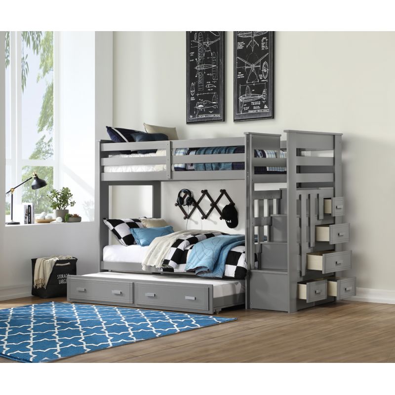 ACME Furniture - Allentown Twin/Twin Bunk Bed w/Storage Ladder & Trundle - 37870