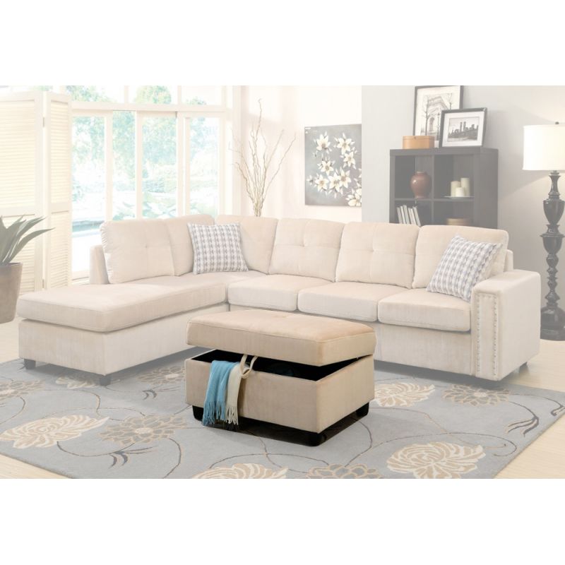 ACME Furniture - Belville Sectional Sofa (Reversible w/Pillows) - 52705