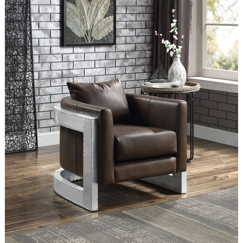 ACME Furniture - Betla Accent Chair - Espresso Top grain Leather - AC01987