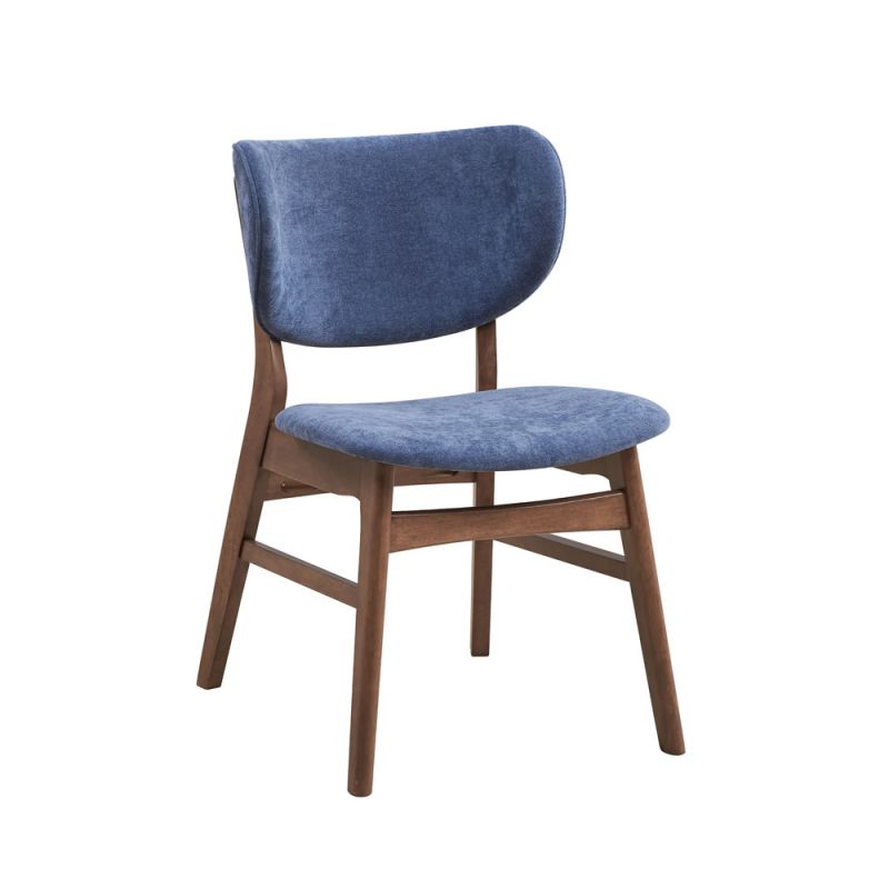 ACME Furniture - Bevis Side Chair (Set of 2) - Blue & Walnut - DN02313