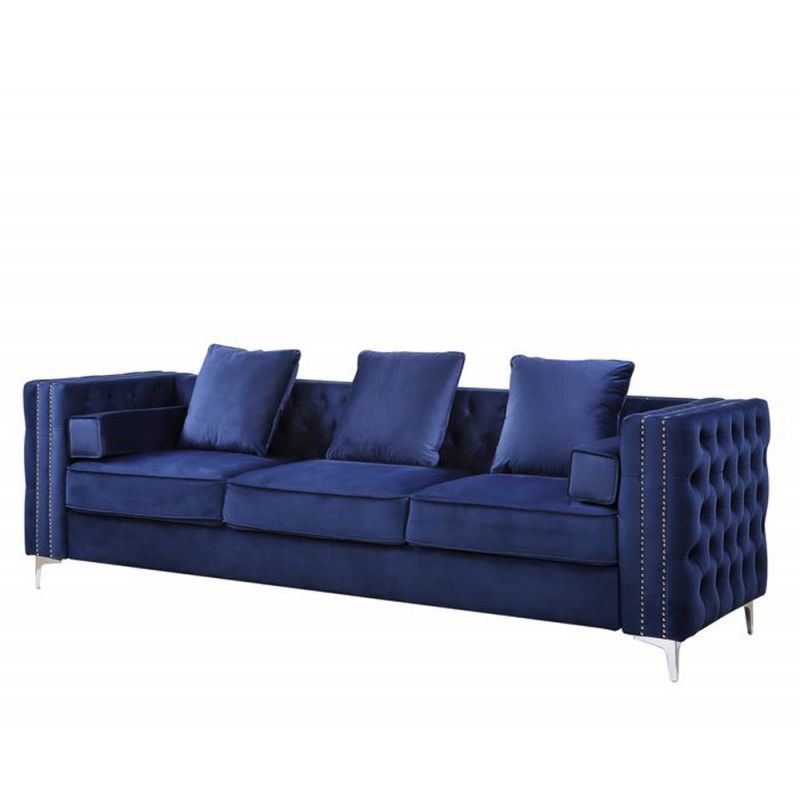 ACME Furniture - Bovasis Sofa w/5 Pillows - Blue Velvet - LV00366
