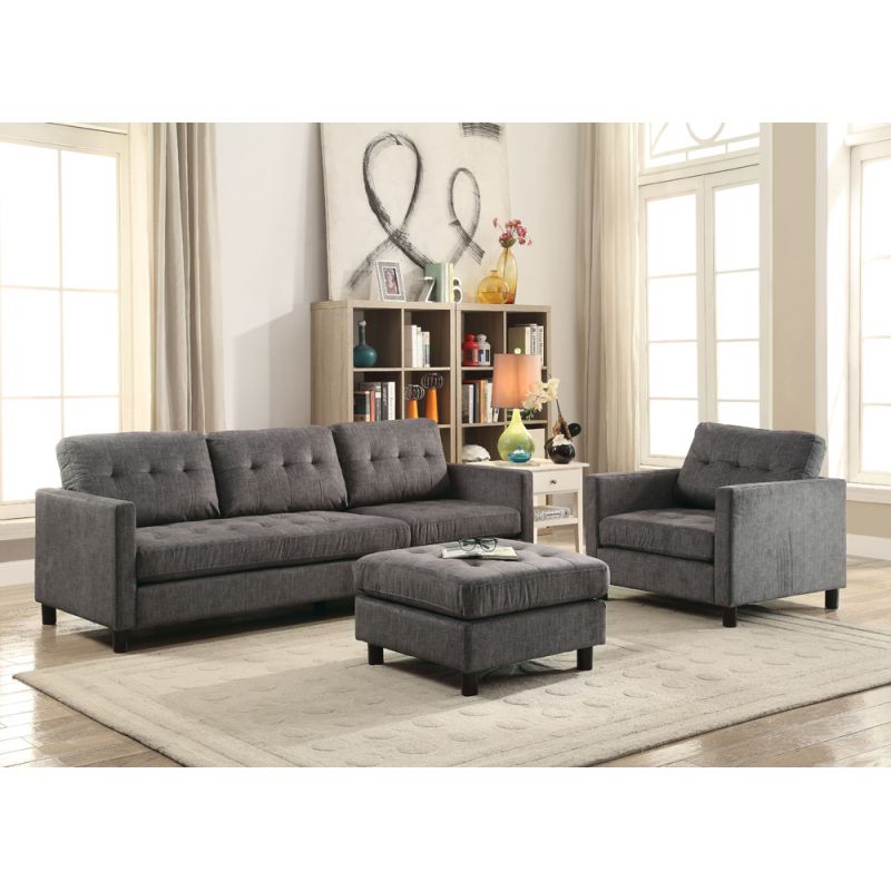 ACME Furniture - Ceasar Reversible Sectional Sofa & Ottoman - 53315