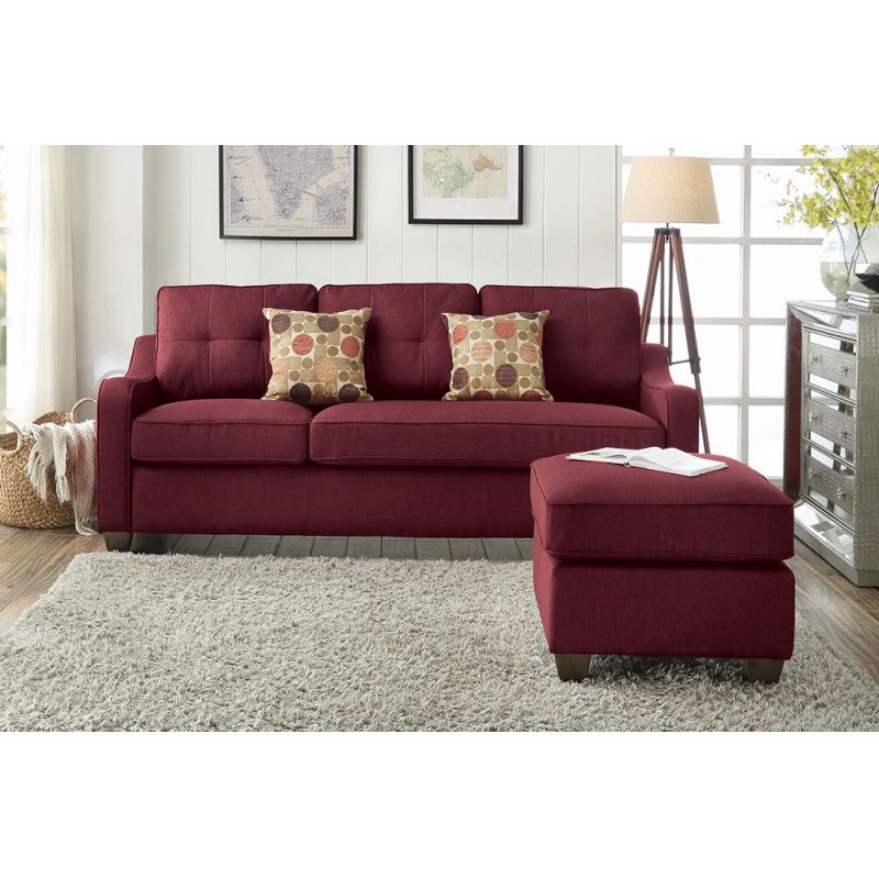 ACME Furniture - Cleavon II Reversible Sectional Sofa & Ottoman w/2 Pillows - 53740