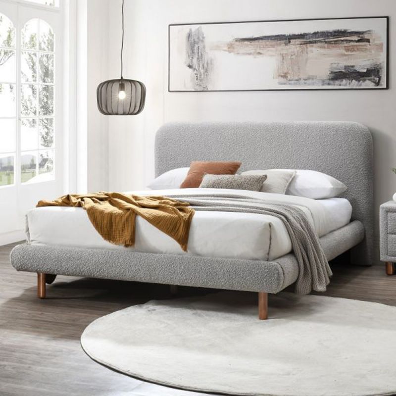 ACME Furniture - Cleo Eastern King Bed - Gray Boucle - BD02471EK