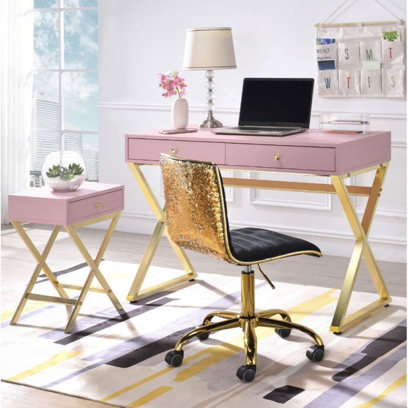 ACME Furniture - Coleen Desk - Pink & Gold - 92612