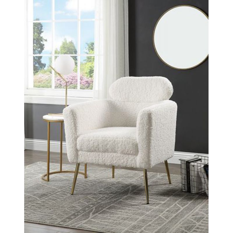 ACME Furniture - Connock Accent Chair - White Teddy Sherpa - AC00124