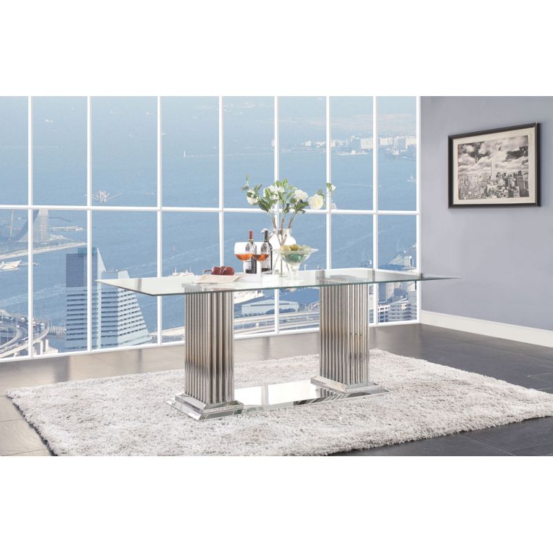 ACME Furniture - Cyrene Dining Table w/Double Pedestal - 62075