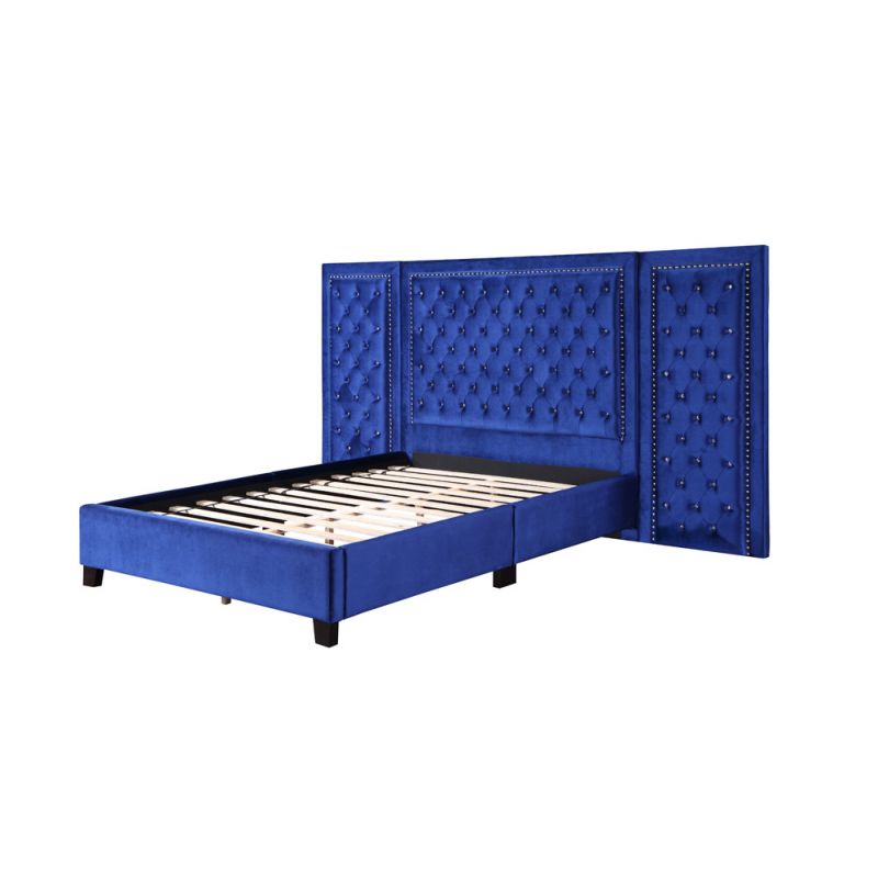 ACME Furniture - Damazy Queen Bed - Blue Velvet - BD00973Q