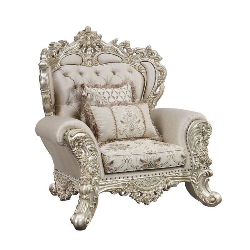 ACME Furniture - Danae Chair w/2 Pillows - Champagne & Gold - LV01195