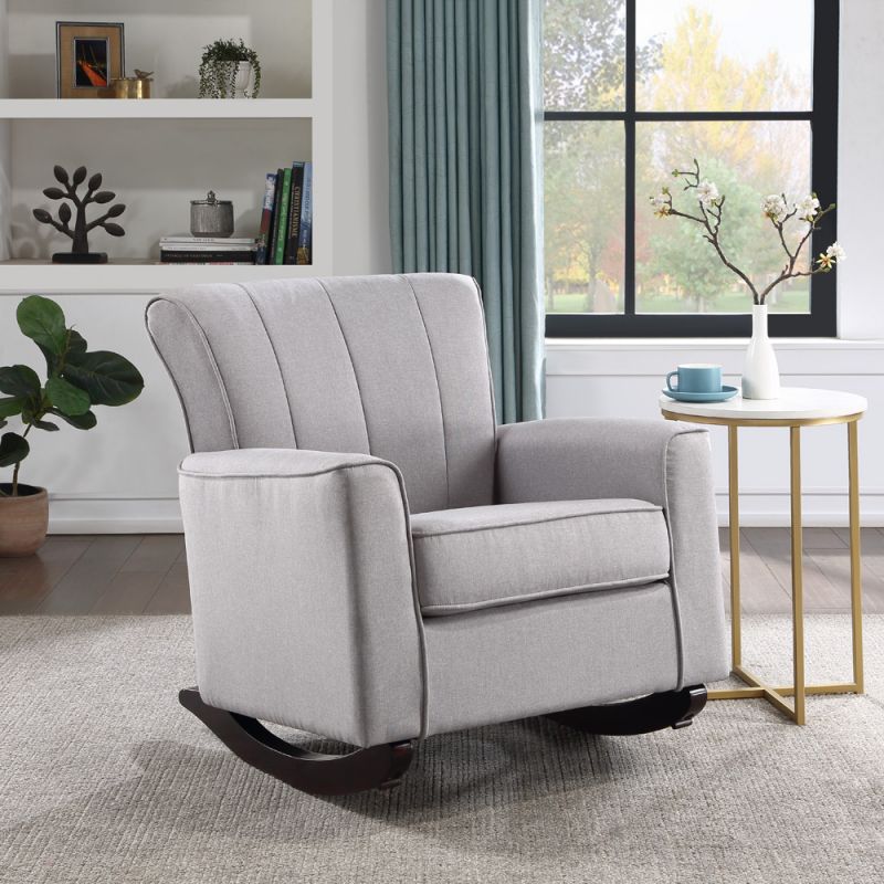 ACME Furniture - Denzell Rocking Chair - Gray Linen - AC02185