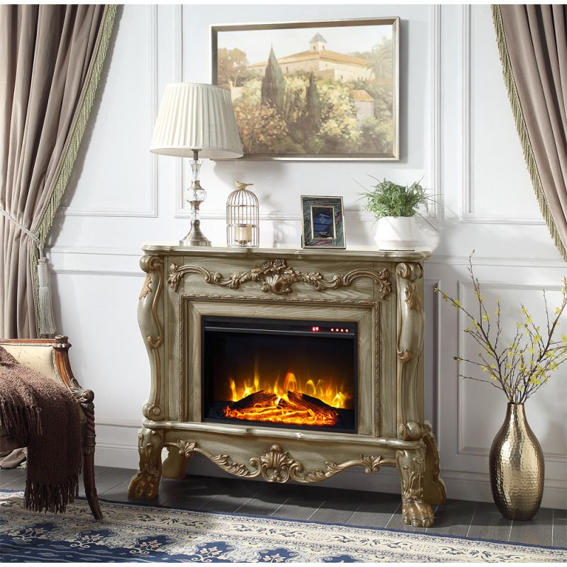 ACME Furniture - Dresden Fireplace - Gold Patina - AC01308