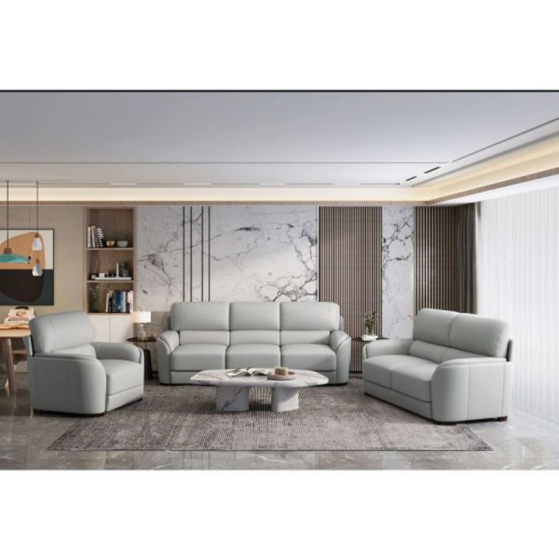 ACME Furniture - Edrice Chair - Ice Gray Top Grain Leather - LV02202