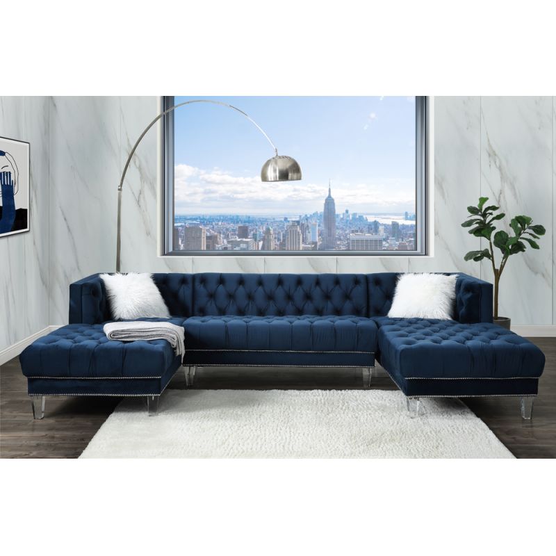 ACME Furniture - Ezamia Sectional Sofa w/2 Pillows - 57365