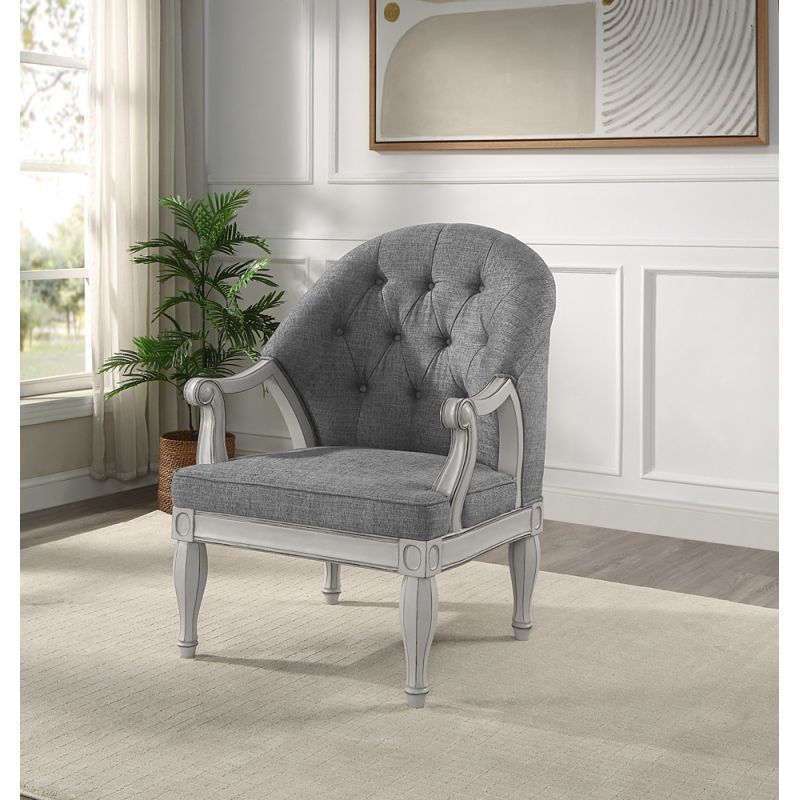 ACME Furniture - Florian Chair - Gray & Antique White - LV02121